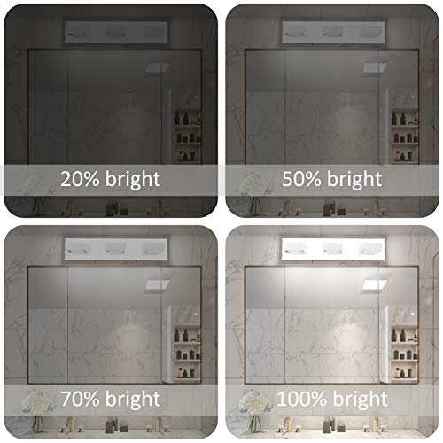 Image of Ralbay Dimmable LED Vanity Light Modern 3 Light Acrylic Stainless Steel for Bathroom Vanity Lighting Fixtures
