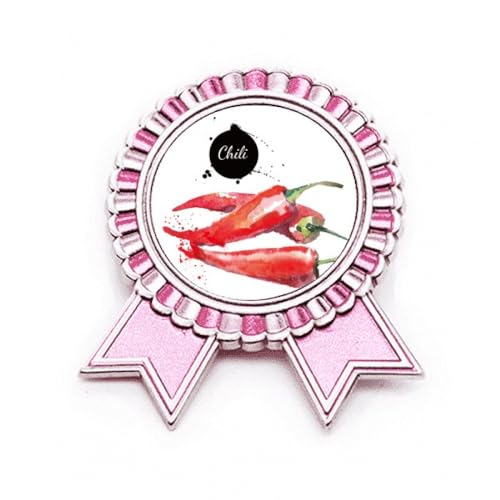 Pin's piment aquarelle rose métal taille M pour customisation mode