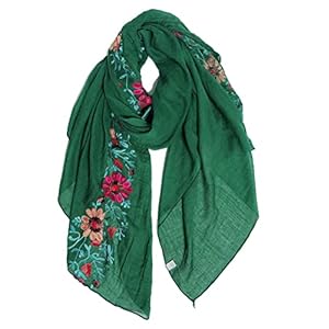 GERINLY Stylish Scarves for Women Lightweight Fashion Lace Printed Wrap Scarfs Shawl for Dress