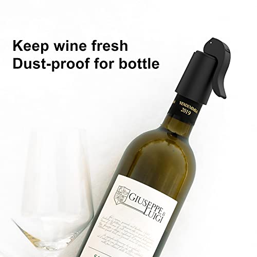 Pshyx Rubber Wine Stoppers For Wine Bottles,Wine Bottle Stoppers For Alcohol,Wine Saver Stoppers For Beer,Soda,Beverage/Kitchen,Holiday,Party - 2 Pack (Black+ Red Wine) #TOP3