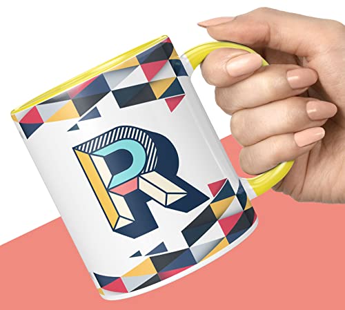 Image of 3D Colorful Alphabet Letter R Printed Coffee Mug For Girls Boys Friends Love Kids Best Gift For Birthday Anniversary Initial Letter R (Microwave Safe Ceramic Tea Coffee Mug-350ml) - ABV3TM2 218