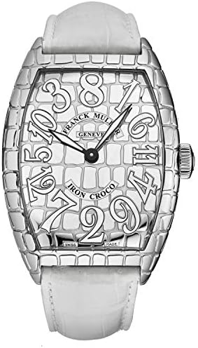 Men&#39;s 8880CHIRCRACWH &#39;Casablanca&#39; Iron Croco Dial Crazy Hour White Strap Swiss Automatic Watch
