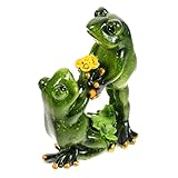 MUCKLILY カエルの飾り アレンジメント用のカエル 加重ぬいぐるみ カエルぬいぐるみ カエルパーカー 小さなカエル テーブルの装飾 動物モデルの装飾品 蛙像 樹脂カエル 合成樹脂 Green