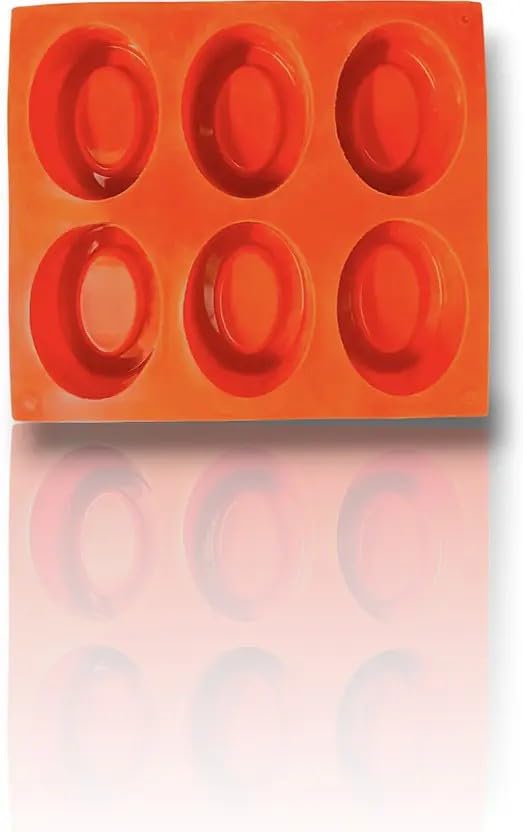 silicone pears soap mould, 6 cavity, red pack of 2 | diy soap making, flexible material, easy demoulding, reusable design, baking compatible