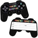 xinfin 12 inviti per feste di compleanno con videogiochi, inviti per feste a tema videogiochi, decorazioni, bomboniere per ragazzi e bambini