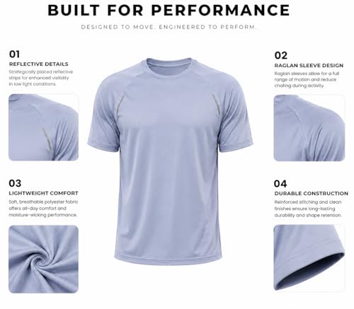 Image of Kvetoo Mens Dry Fit Gym T Shirt Quick Dry Sweat Proof Breathable Workout Tee Muscle Fit Athletic Sports T Shirt for Gym Running Training