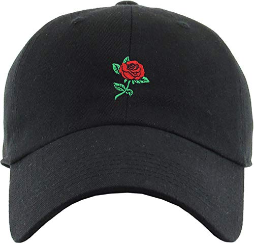 Image of Rose Flowers Love Good Vibes Men Women Dad Hat Baseball Cap Adjustable Unisex