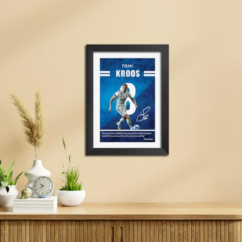 Image of TenorArts Tony Kroos Quotes Poster Frame Real Madrid Laminated Photo Framed Painting with Matt Finish Black Textures (12 inches x 9inches)