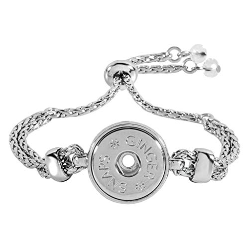 Ginger Snaps Rubber Stopper Adjustable Bracelet | Interchangeable Snap Jewelry Collection | Button Charms for Necklaces, Bracelets & Rings | Standard Size | SN95-53