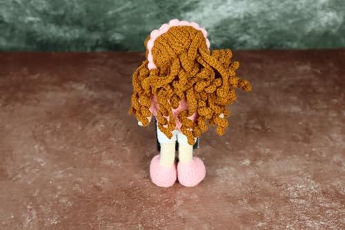 Image of Sutra Handmade Crochet Doll in Pink Jacket & White Skirt | Amigurumi Wool Plush Toy | Soft Gift for Kids, Nursery & Home Decor