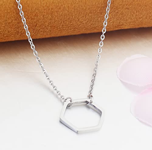 kaisinse Regular Polygon Necklace Geometric Necklace Triangle Square Hexagon Necklace Minimalist Jewelry Gift for Her2