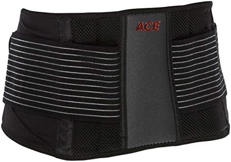 ACE - 902002 Adjustable Back Brace, Stabilizing Support and Comfort, Adjustable, Breathable, Full Range of Motion, from America's Most Trusted Brand of Braces , Black