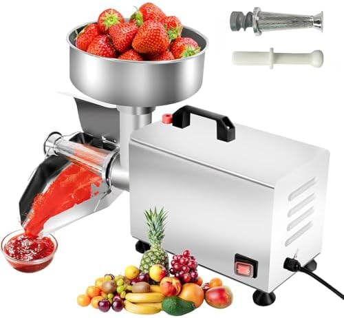 Stainless Steel Food Mill for Tomato Sauce, Food Grinder with Practical Pestle Food Press Sauce Maker for Purees Jams Applesauce Mashed Potatoes,110v