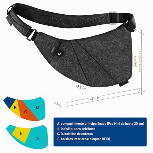 Bandolera cruzada antirrobo MRang: protección impermeable para tus objetos 4