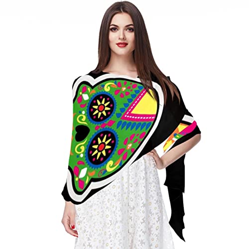 Écharpe vintage avec tête de cerf multicolore accessoire mode hiver pour homme femme