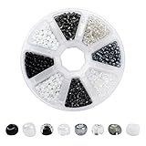 SEWACC 1 Boîte Lampadaire Perles de Verre Pierre Précieuse Entretoise Perles Lâches pour Bracelets Bracelets Collier Bijoux Fabrication Noire 3Mm