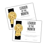 Leader of The Month Award 30pk 8.5x11” Student Recognition Certificate Department Corporate to Frame Staff Employee Appreciation Company
