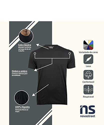 Kit 5 Camisetas Básicas Masculinas Slim Novastreet