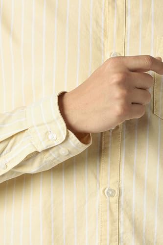 Image of Van Heusen Men Cotton Modern Fit Casual Oxford Stripes Shirts| Effortless Ironing | Superior Fit