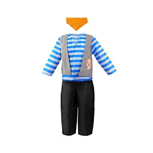 Jeowoqao boy's dress up costumes set, role play set 11-pcs trunk pirate, chef, construction worker, policeman costume fit kids girls age from 3-6 - image 4