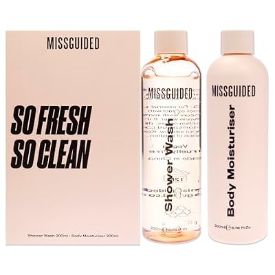 MISSGUIDED So Fresh So Clean Set for Women - 2 Pc 6.76oz Shawer Wash, 6.76oz Body Moisturizer