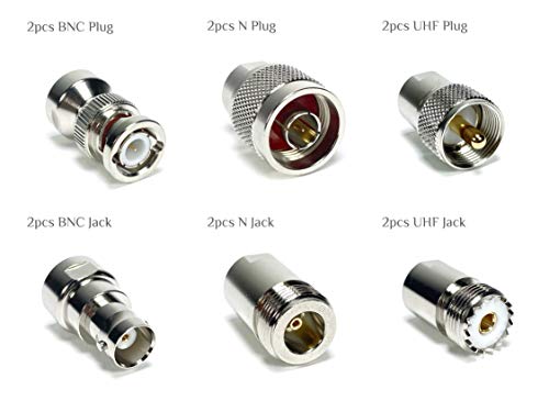 GIZWIZ-RF-Coaxial-Universal-Adapter-Kit-Portable-with-5ft-CFD195-Testing-Cable-N-TNC-SMA-BNC-UHF-Mini-UHF-30pcs