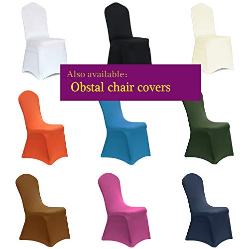 Obstal 50 Pcs Spandex Stretch Chair Sashes Bows For Wedding Reception- Universal Elastic Chair Cover Bands With Buckle Slider For Banquet, Party, Hotel Event Decorations Royal Blue Sashes #TOP3