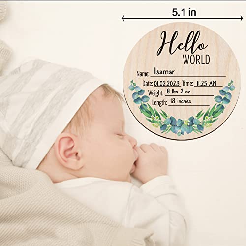Baby Announcement Sign Newborn Footprint Sign Newborn Announcement Disc Birth Stats Sign For Hospital Newborn Photo Prop (Style 1) #TOP5