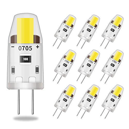 ELINKUME LED G4 Dimmable Blanc Froid Ampoules,2W Equivalent 20W Halogène Lampe,105LM Pas de Scintillement Économies d’énergie Ampoule,AC/DC 12V-24V,G4 Bi-pin ,360°Angle de Faisceaux,Lot de 10 Cover