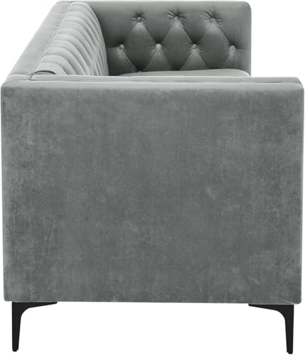 Image of Chesterfield Traditional 3 Seater Luxury Sofa Loving Sofa Button Tufted for Living Room, Guest Room, Bedroom, and Your Loving Space (Dark Grey)