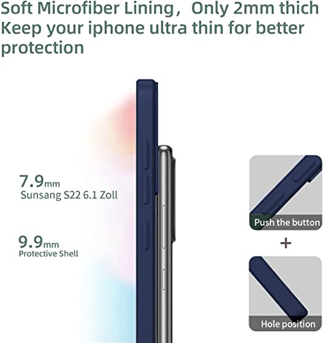 Image of DIZORO Liquid Silicone Case with Microfiber Coushioning Compatible for Samsung Galaxy S21 FE 5G Shockproof Slim Back Cover, Gel Rubber Full Body Protection - Blue
