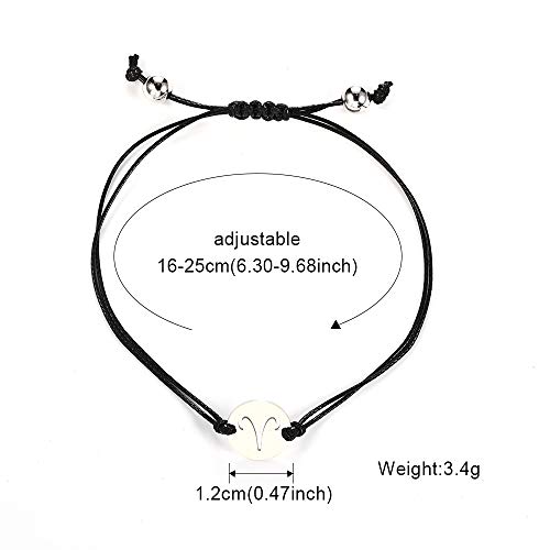 Silver Zodiac Bracelet Constellation Sign Bracelet for Women.12 Astrology Horoscope Bracelet/Anklet Friendship Couple Jewelry with Card2