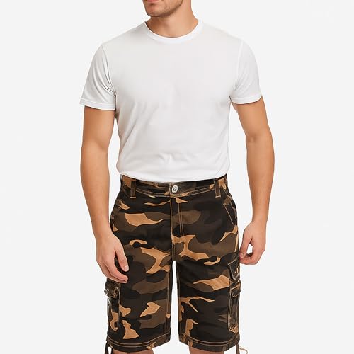 JEShifangjiusu Mens Oversize Camo Cargo Shorts with Fold Pockets Loose Hiking Short Relaxed Fit Casual Shorts2