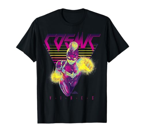 Captain Marvel Cosmic Vibes Retro Triangle Graphic T-Shirt T-Shirt