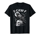 F-Caw-F Black Crow Bird Retro Vintage Gothic Moon F-Caw-F T-Shirt