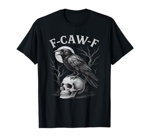 F-Caw-F Black Crow Bird Retro Vintage Gothic Moon F-Caw-F T-Shirt