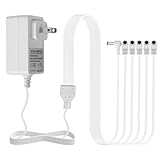 Adaptateur d'alimentation 4,5 V : entrée 100-240 V CA 50/60 Hz ; sortie : 4,5 V ; l'adaptateur dispose de 6 têtes de sortie, longueur de ligne entière : 304,8 cm, ligne de dérivation : 149,4 cm