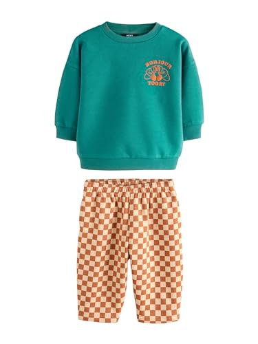 NEXT Garçon Ensemble sweat et pantalon de jogging à motif Green Croissant 2 Ans-3 Ans