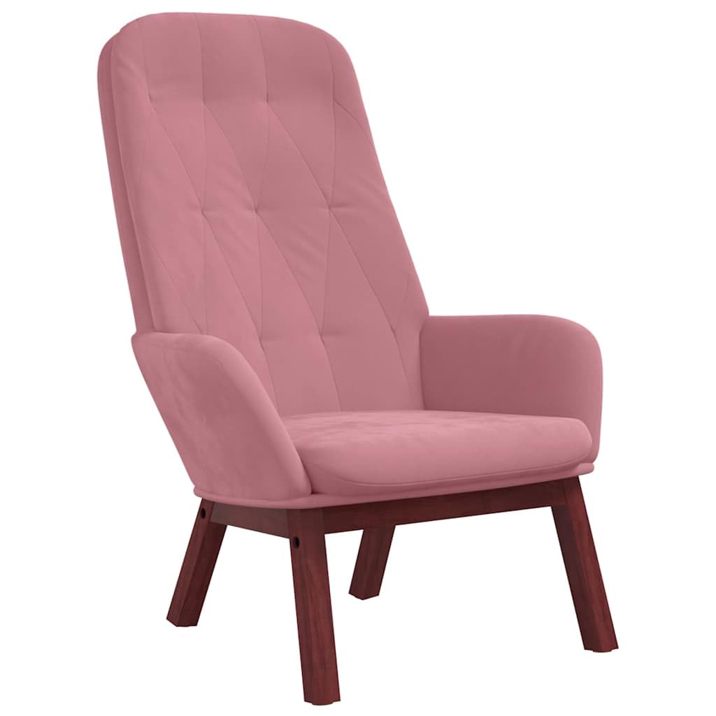 Relax-Sessel Samt Rosa, Polstersessel mit Metallgestell, Bequemer Lesesessel für Wohnzimmer Schlafzimmer, 70x77x98 cm