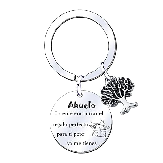 MNBVBV Llavero Abuelo Regalo del Abuelo, Regalo del Día del Padre, Regalo de Cumpleaños del Abuelo, plateado, L