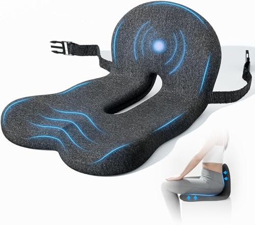 jpinlr Truck Driver Seat Cushion, Memory Foam L-Shaped Ergonomic Cushion for Office Chairs, Comfort & Support for Long Sitting