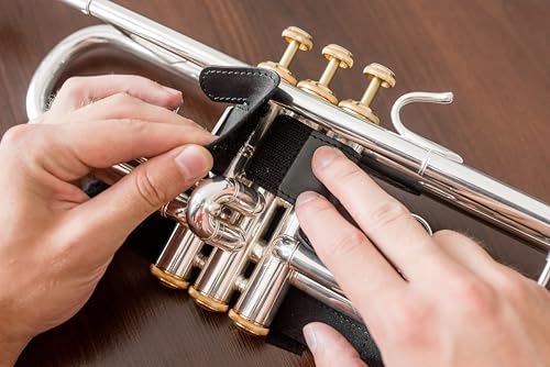 ArtOne Trumpet Valve Guard Vegan Artificial leather eco-friendly Trumpet Valve Protector Vegan Trumpet Accessories Trumpet Valve Cover Brass accessories (Model XL, Black)