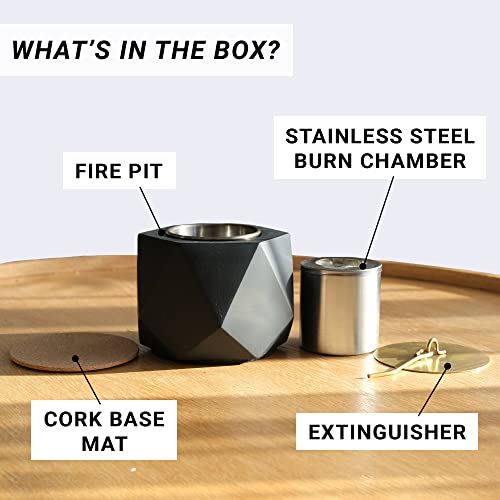 Savge Tabletop Fire Pit - 2+ Hour Burn, Indoor Fire Pit, Smores Roaster, Personal Fire Pit Indoor Outdoor, Smores Maker, Mini Fire Pit, Small Fire Pits Outside, Smokeless (W/Roasting Sticks, Black) #TOP6