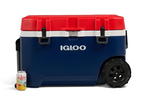 Igloo Trailmate 75Qt Wheeled Cooler, Insulated Hard Shell Ice Chest, Americana