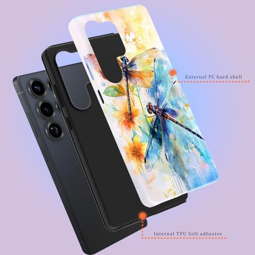 Coque Galaxy S25 FE libellule aquarelle protection antichoc double couche - 6