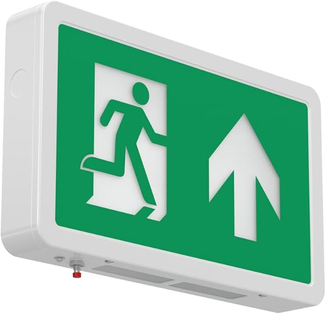 LightHub LED 3hr Emergency Exit Sign Box Maintained/Non-Maintained Fire Safety Light Fitting (Up Arrow)