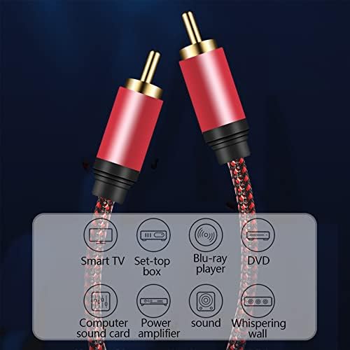 Digital Coaxial Audio Cable 1M,1RCA Male to 1RCA Male Subwoofer Cable Nylon Braided RCA Video Cable for Subwoofer, Home Theater, HDTV, Hi-Fi Systems (1M)