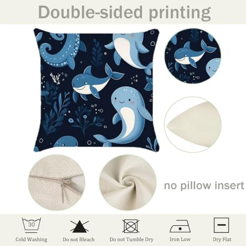 Housse de coussin extérieur imperméable lin de qualité supérieure 55x55 déco bleu patio - 5