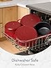 CAROTE 20Pcs Titanium Cookware Set, Pots and Pans Set Non Stick, Kitchen Cooking Set with Detachable Handle, Non Toxic Induction Cookware - Camping Cookware, Dishwasher/Oven Safe, Red #5