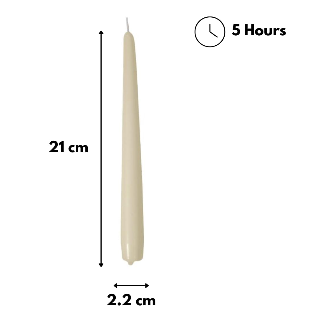 3 paquetes de 50 velas cónicas diámetro 2,2 cm altura 21 cm (150 velas) - Color marfil - Duración 5 horas - Estándar para candelabro - Cereria Di Giorgio
